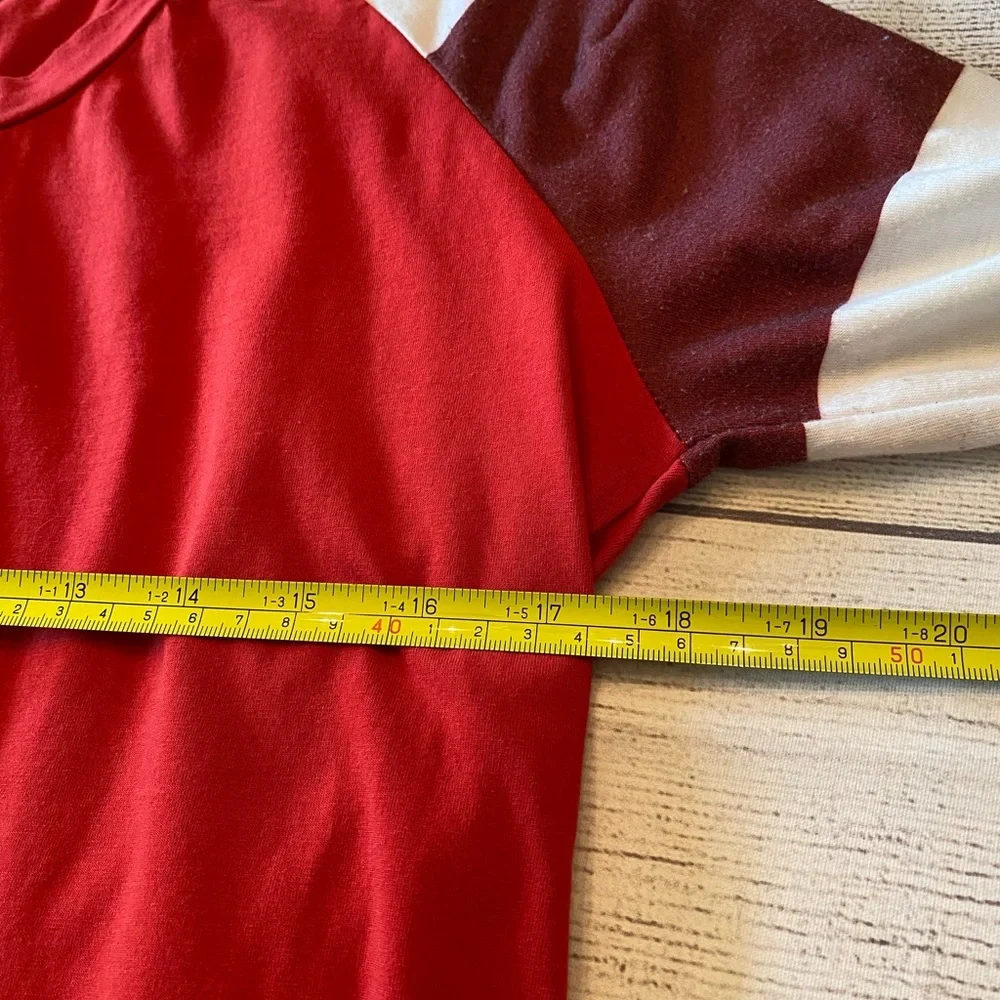 Red Shirt with Stripes on Sleeves - Picture 7 of 8